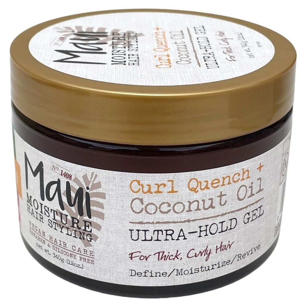 Maui Moisture Hair Styling Curl Quench + Coconut Oil Ultra Hold Gel 12 oz
